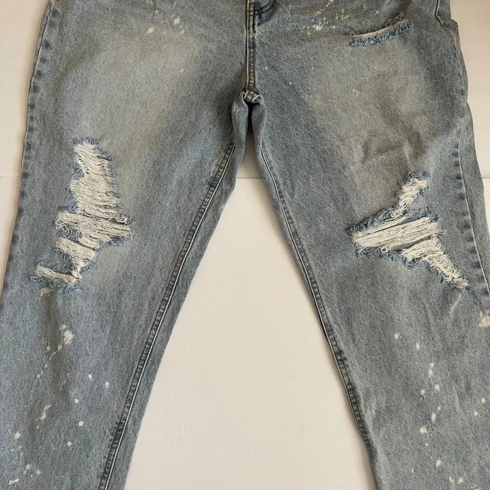 No Boundaries Jeans Denim Pants sz Juniors 17 distressed high waisted button fly - Picture 5 of 10